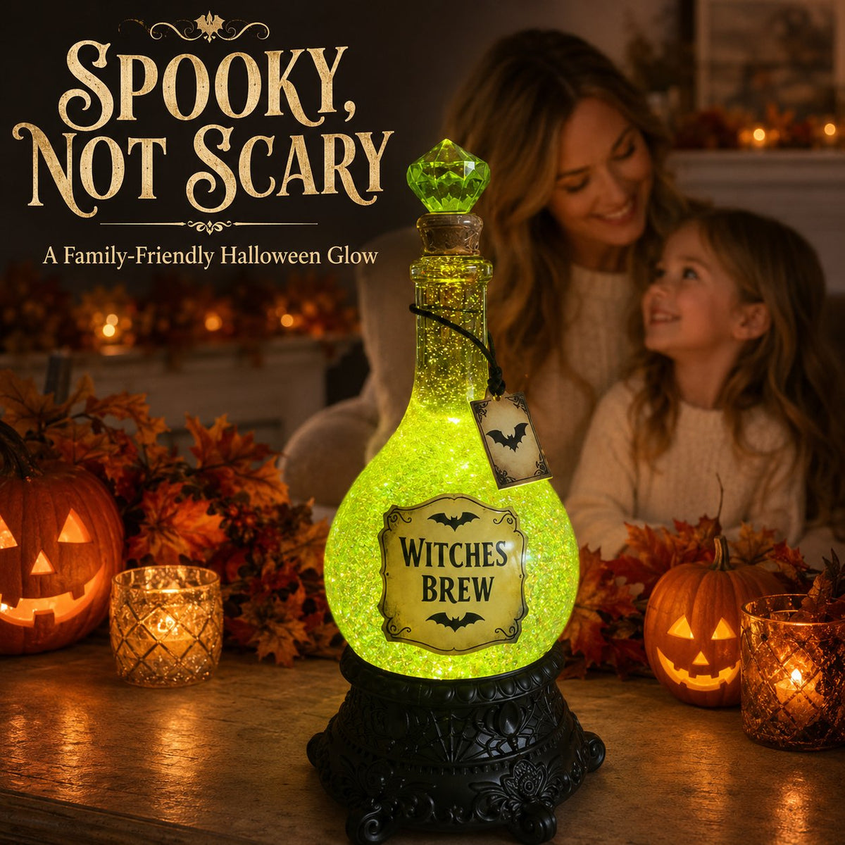 🔥Last Day 49% OFF -🧙✨Lighted Witches’ Brew Poison Bottle Glitter Globe(✨Same as the video)