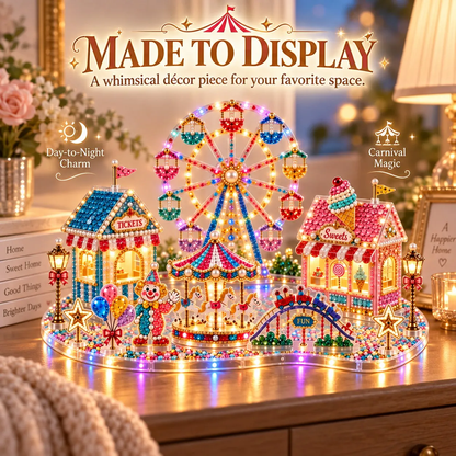 🎡 3D Carnival DIY Crystal Art Kit – Build Your Own Mini Amusement Park