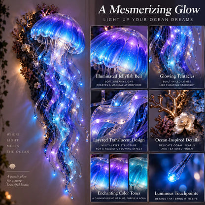 ⏰Limited Stock 49% OFF - 🌊✨ Enchanted Ocean Legends™ Lighted Wall Décor Collection 🐋🧜‍♀️