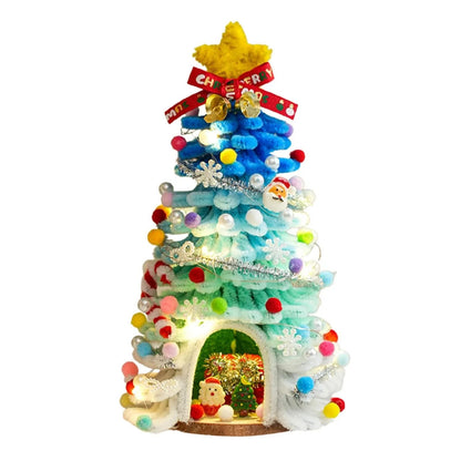 ⏰ 50% Off Sale 🎄✨DIY Pipe-Cleaner Christmas Tree House Kit with Lights