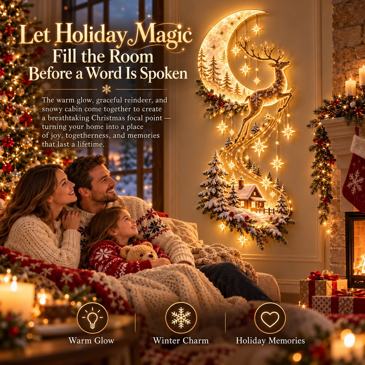 ✨Reindeer Under the Starry Sky™ – Cozy Christmas Cabin