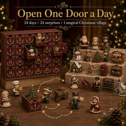 ⏳ Last Day 49% OFF – 🎄 24 Days Of Christmas Village Friends Advent Calendar | 24 Unique 2D Flat Printed Characters, Shops & Holiday Designs for a Complete Festive Village ✨