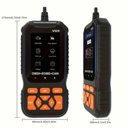 Scanner Car Diagnostic Tool, Code Reader with Live Data Stream, Battery Voltage Test & I/M Readiness for All OBDII Vehicles