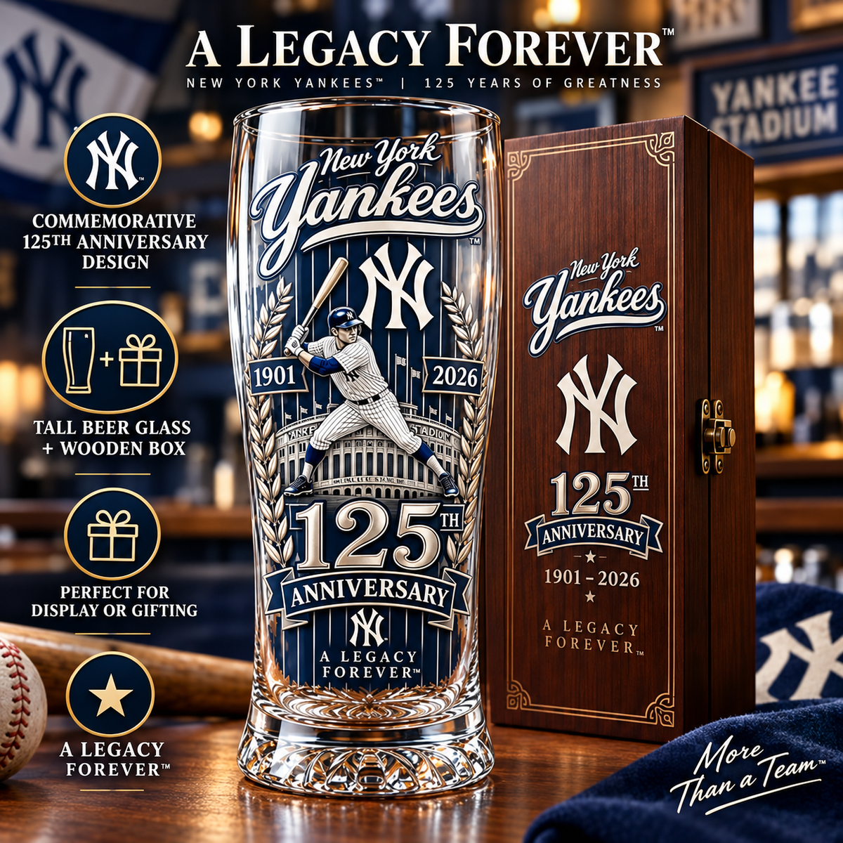 🏆 Let’s Go Tribe! 125th Anniversary Commemorative Pint Glass🎁