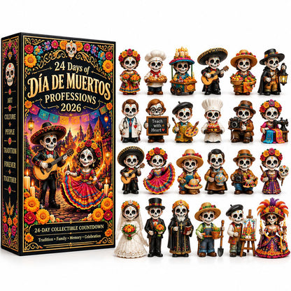 🎁Pueblo del Día de Muertos 2026 – 24-Day Day of the Dead Collectible Countdown Calendar with 24 Unique Miniatures