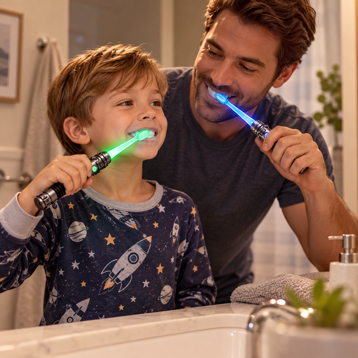 LED Glow Handle Toothbrush for Teens & Adults