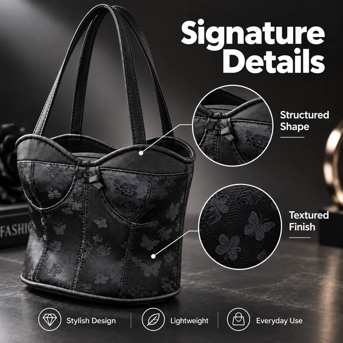 🖤👜 Corset-Style Handbag — Bold Lace-Up Design with a Chic Gothic Edge!