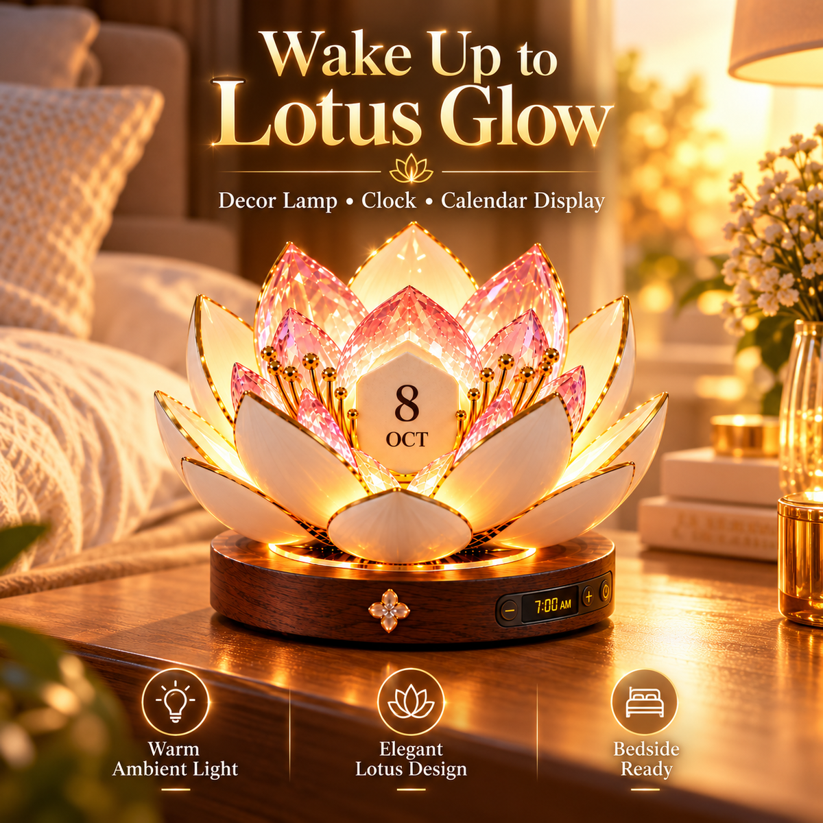 🌸 Blooming Perpetual Calendar – Programmable Light-Up Flower Display