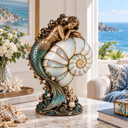 🧜‍♀️ Moon-Tide Mermaid Nautilus Lamp