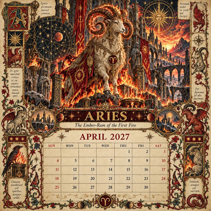 ⏳ Last Day 49% OFF – 🔮 2027 Zodiac Grimoire Desk Calendar | 12 Medieval-Inspired Zodiac Artworks for Astrology & Gothic Art Lovers ✨