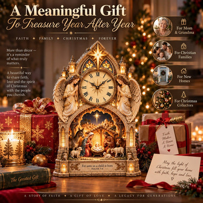 🎉 50% Off Sale ✝️ Bethlehem Nativity Cathedral Clock – A Glowing Tribute to the Christmas Story