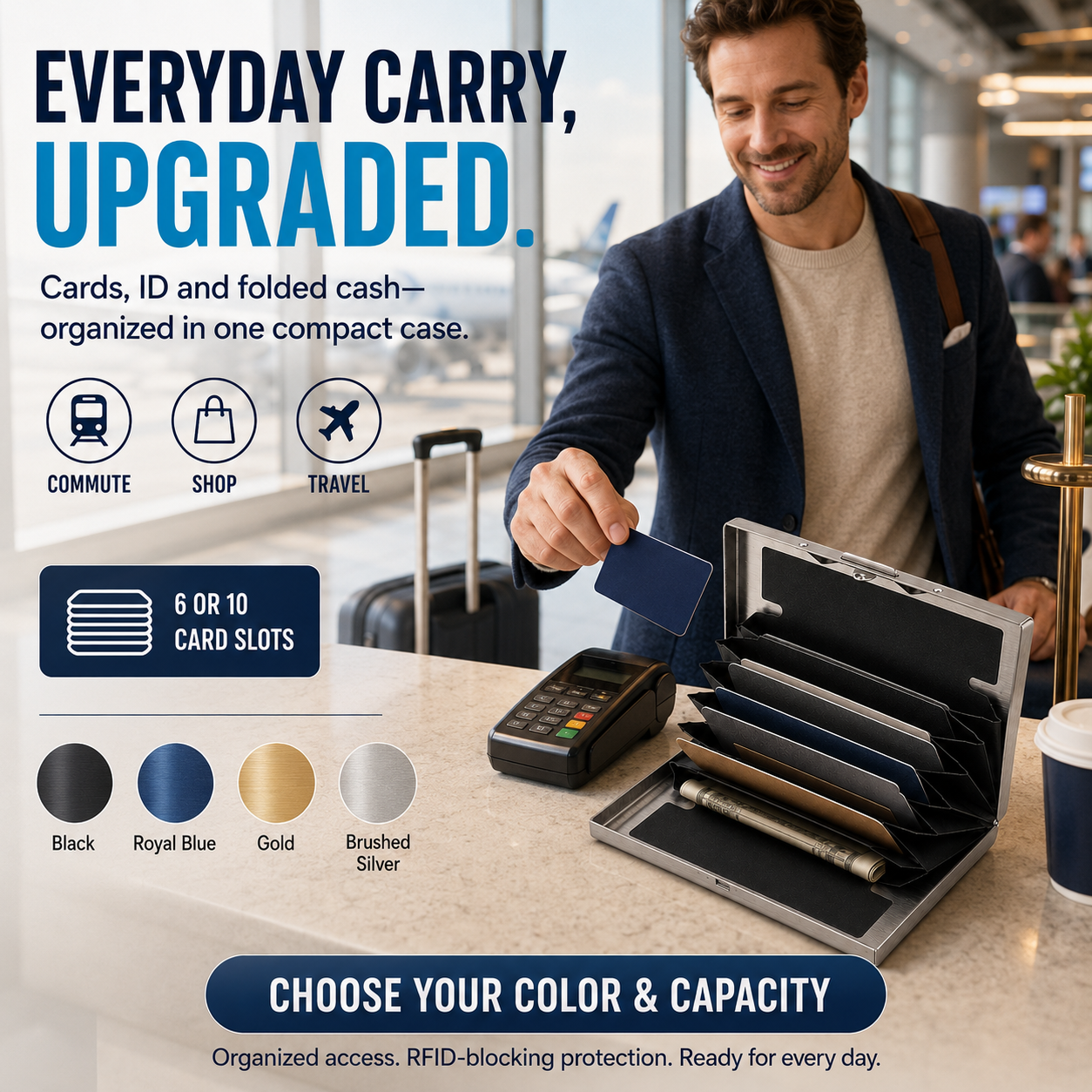 🔥RFID-Blocking Stainless Steel Card Wallet  🔒