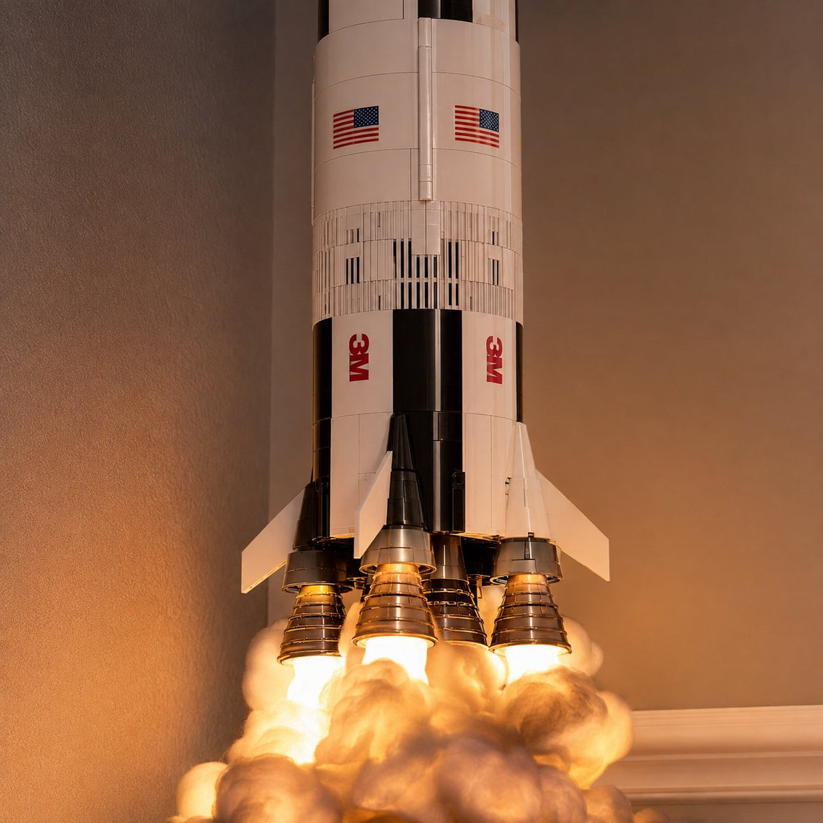 🚀 Saturn V Rocket Launch Cloud Floor Lamp | Space Ambient Decor Light