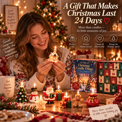 🎁 HOLIDAY KICKOFF SALE — 50% OFF 24 Days of Christmas Candle Village — Unbox, Collect & Light Your Village