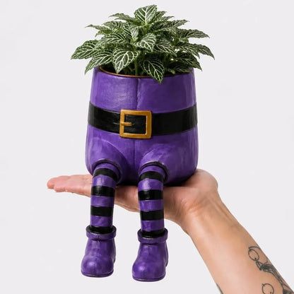 💯 49% OFF – 🎃 Halloween Hanging Leg Planter | Hand-Painted Resin Character Pot for Succulents, Shelves, Desks, Porches & Spooky Seasonal Displays 🪴