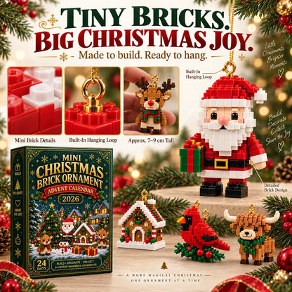 ⏳ Last Day 49% OFF – 🎄24-Day Mini Christmas Brick Ornament Advent Calendar