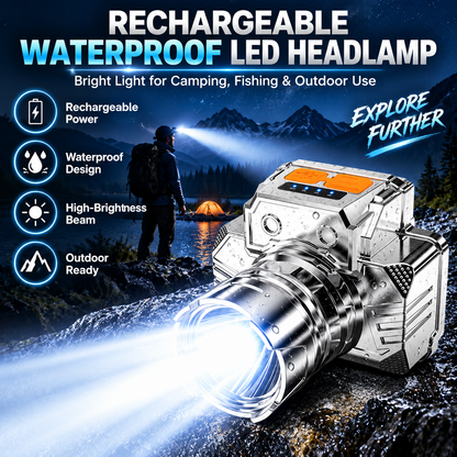 👍 Limited Time!⏰ Rechargeable Waterproof LED Headlamp | Outdoor Fishing & Camping Light! 🔦💧✨