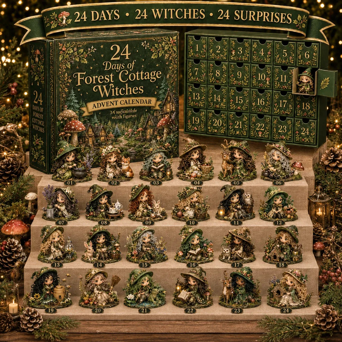 🧙‍♀️TODAY ONLY 49% OFF – Witch Advent Calendar | 24 Days of Magical Witchy Surprises | Limited Edition Collectible Mini Figures✨