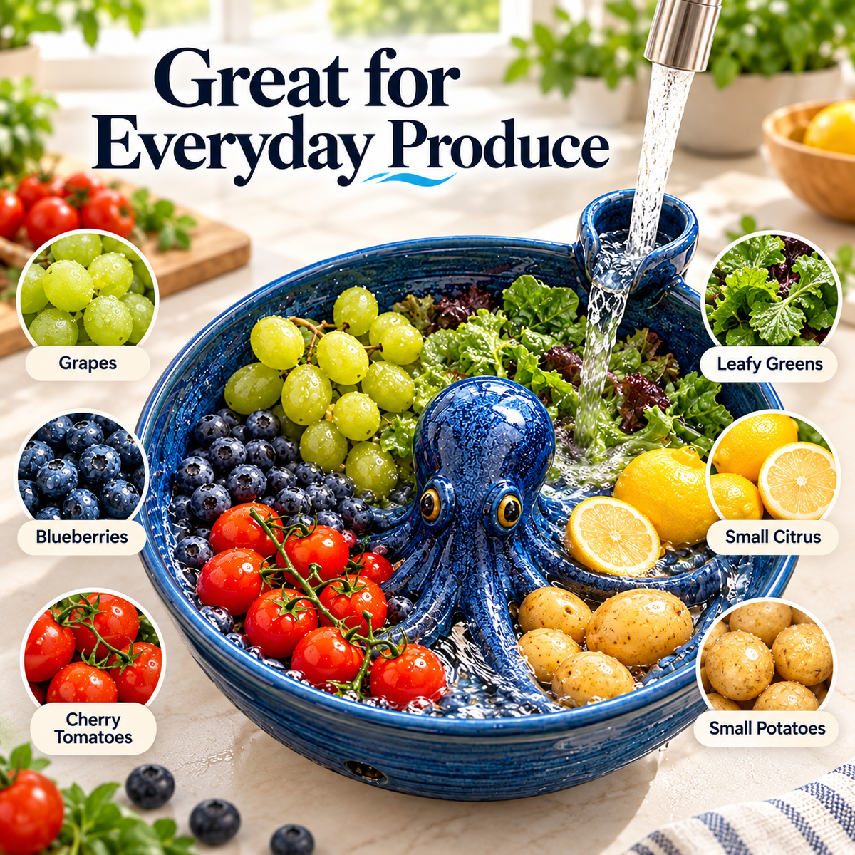 🐙 Just Add Water — Let the Vortex Wash Your Produce for You!