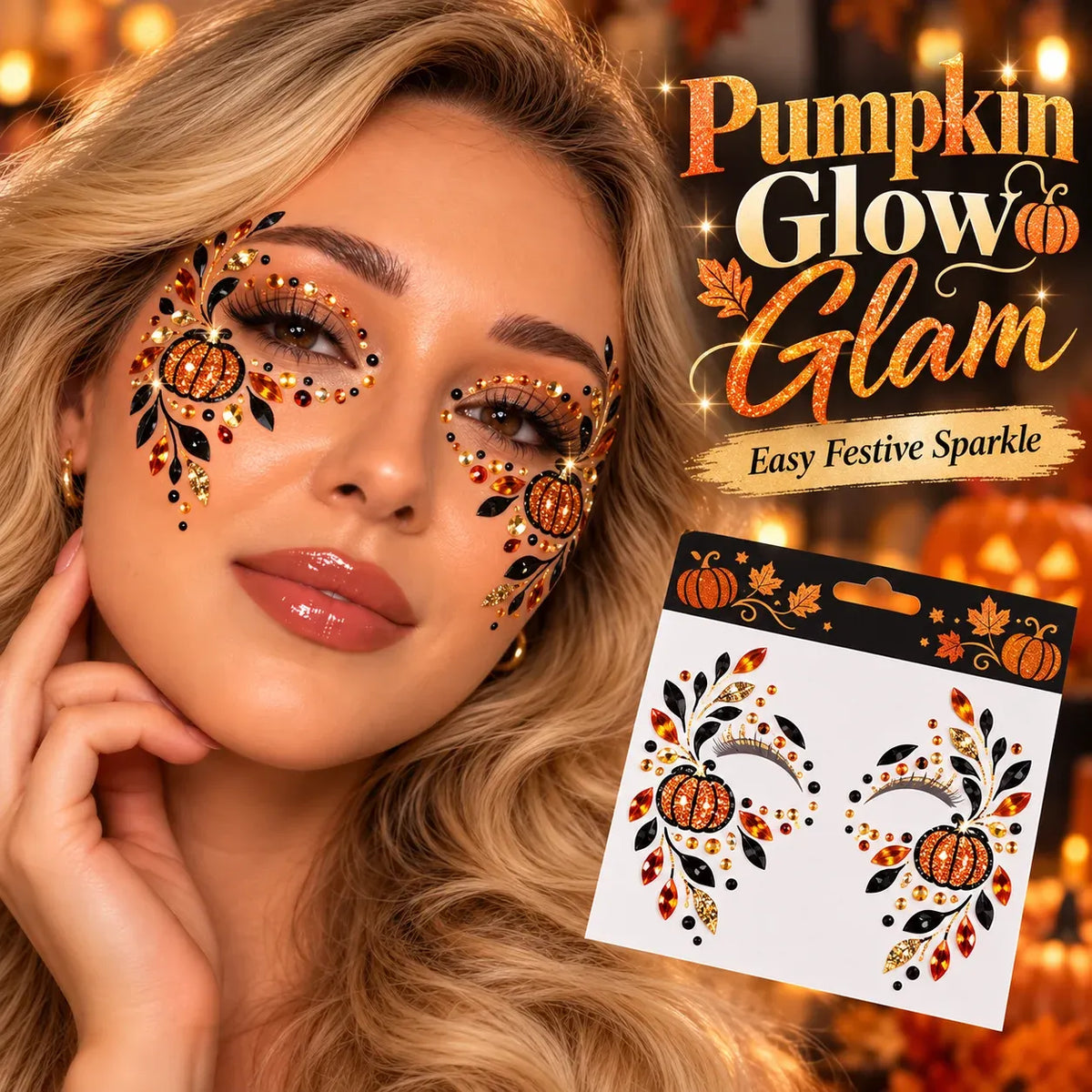 ✨🎃 Halloween Face Gem Stickers – Easy Costume & Party Glam
