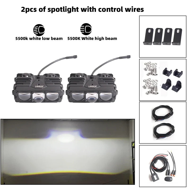 75W LED Driving Light – Super Bright 5500K Waterproof Car Spotlight