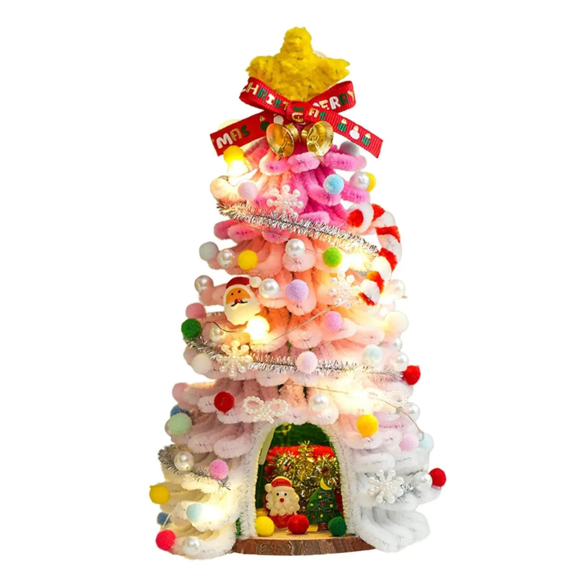 ⏰ 50% Off Sale 🎄✨DIY Pipe-Cleaner Christmas Tree House Kit with Lights