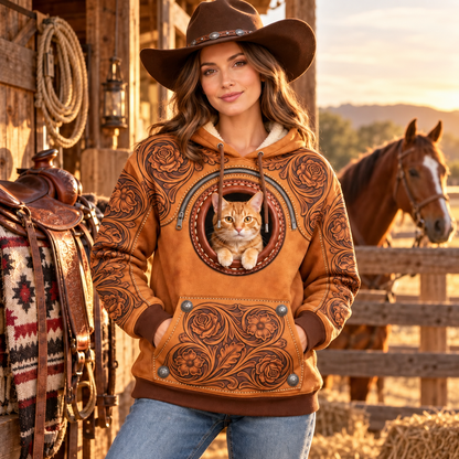 🤠 PocketPony™ Western Pet-Pouch Hoodie – Keep Your Little Sidekick Close