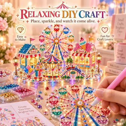 🎡 3D Carnival DIY Crystal Art Kit – Build Your Own Mini Amusement Park