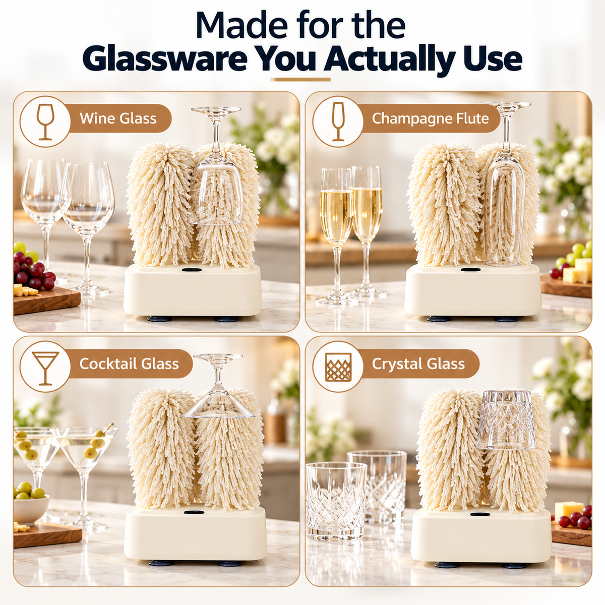 🍷 Electric Wine Glass Polisher & Dryer – Dual-Head Automatic Glassware Polishing Machine