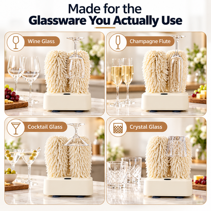 🍷 Electric Wine Glass Polisher & Dryer – Dual-Head Automatic Glassware Polishing Machine