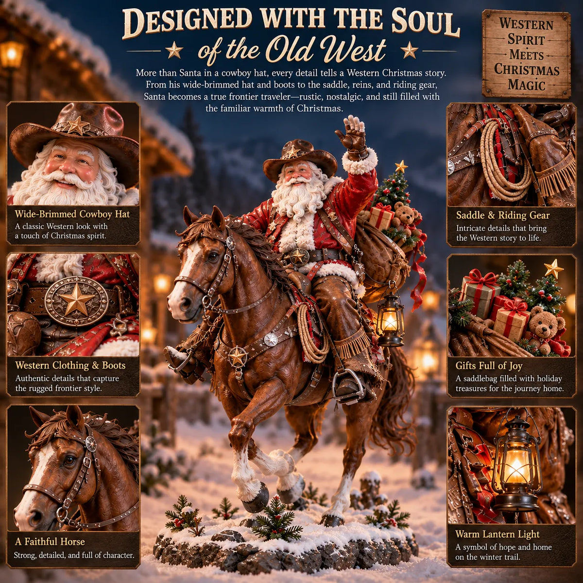 🔥Last Day 48% OFF🎄🤠 The Old West Cowboy Santa – A Homeward Christmas Keepsake