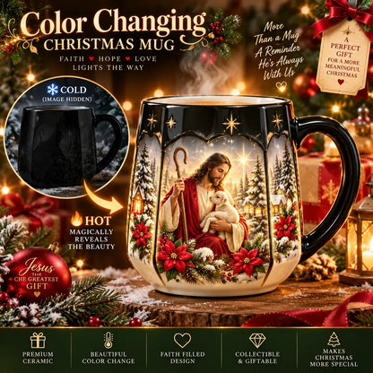 ⏳ Last Day 49% OFF – 🎄Christmas Magic Heat-Reveal Mug | 350 mL Color-Changing Santa Village Cup ☕