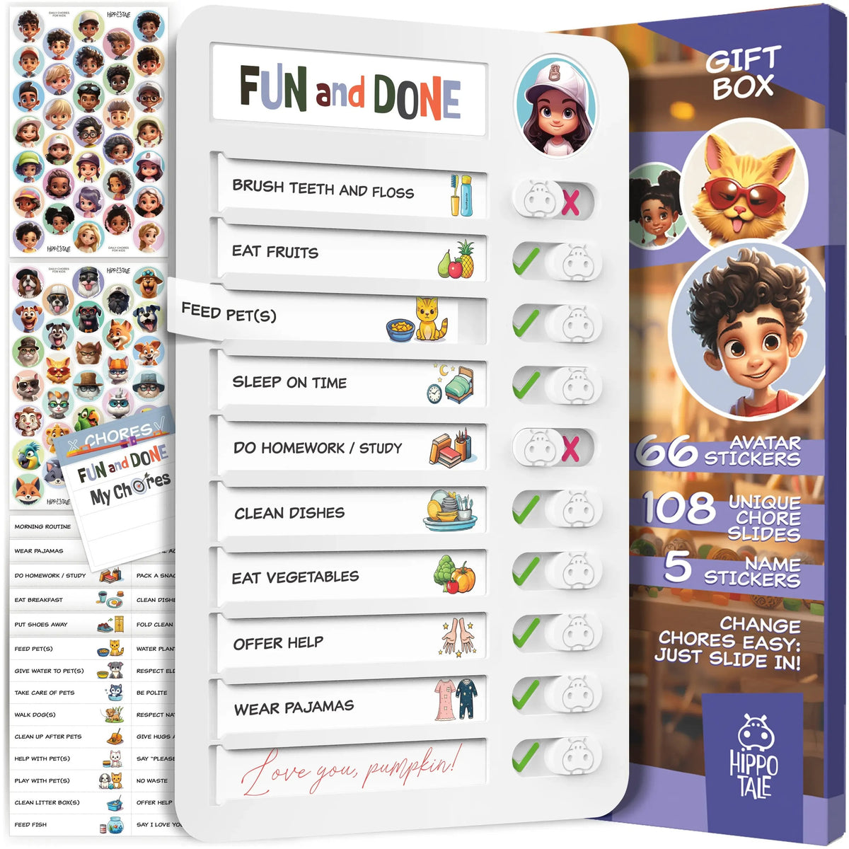 Magnetic Kids Daily Routine & Chore Chart – Visual Task Board with 120 Activity Cards, Stickers & Icons