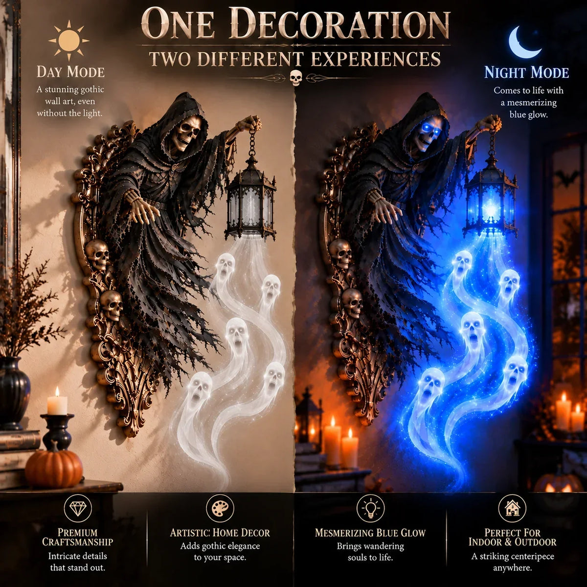 🎃 Last Day 50% OFF | Soul Harvester Haunted Lantern Wall Decor 👻