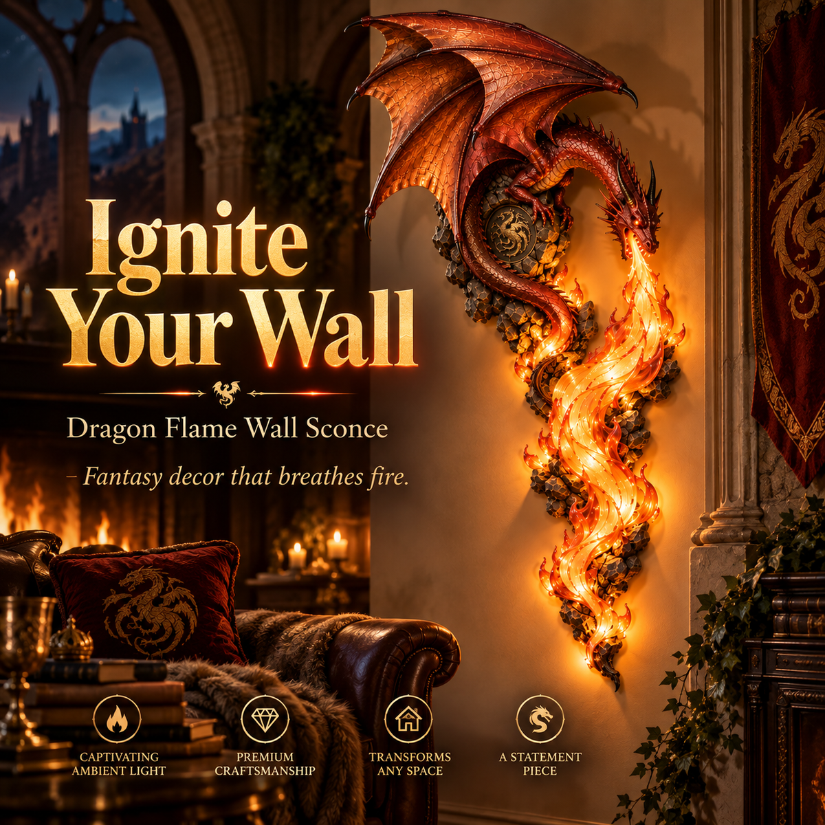 🔥Last Day 49% OFF -🐉 Dragonfire Guardian™ Wall Sconce – A Legendary Flame Awakens On Your Wall