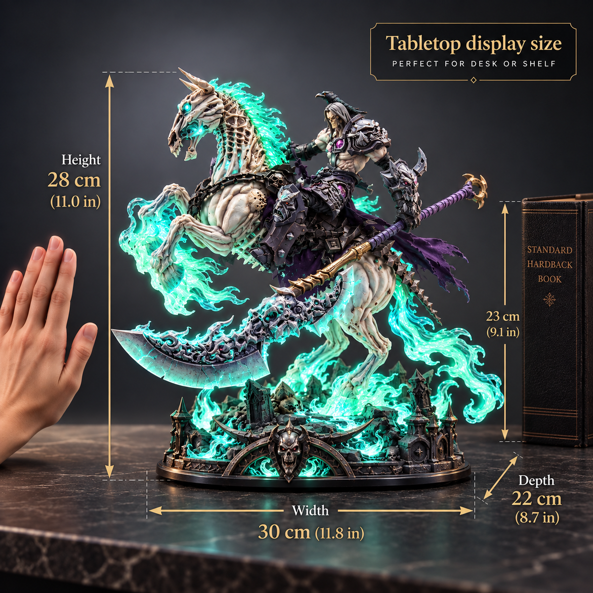 💀🔥 Wraithfire Horseman™ | Gothic Undead Knight Collector Lamp