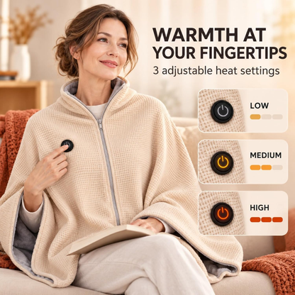 🔥❄️ USB Heated Wearable Blanket Wrap – 3 Heat Levels, Ultra-Soft Cozy Comfort for Cold Days