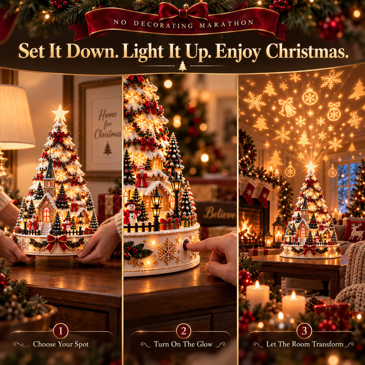 🌟 49% OFF🎄MerryRealm Christmas Village Lightscape Tree