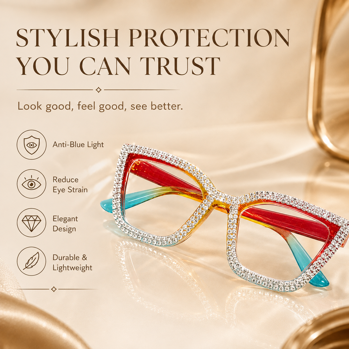 👓Fashion Modern Look Trending Eyeglasses Cat-Eye Anti-Blue Light Reading Glasses