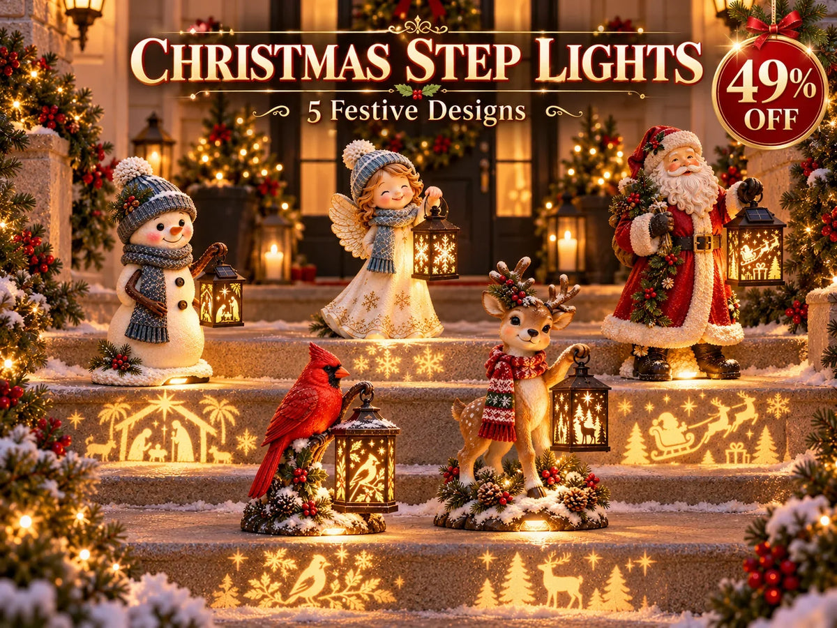 ⛄ Last Day 49% Snowman Nativity Glow™✨ – Solar Christmas Step Light with Holy Family Projection🎄