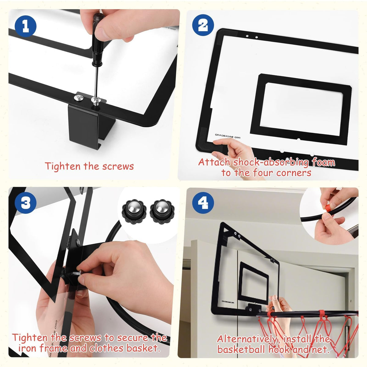 🏀 2-in-1 Over-the-Door Basketball Hoop & Laundry Hamper – Kids Indoor Room Organizer