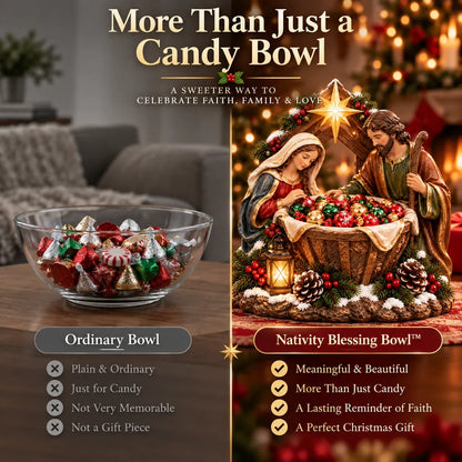 ⏳ Last Day 49% OFF – ✝️ Nativity Blessing Bowl™ | Lighted Christmas Treat Bowl with Mary, Joseph & Bethlehem Star 🎄