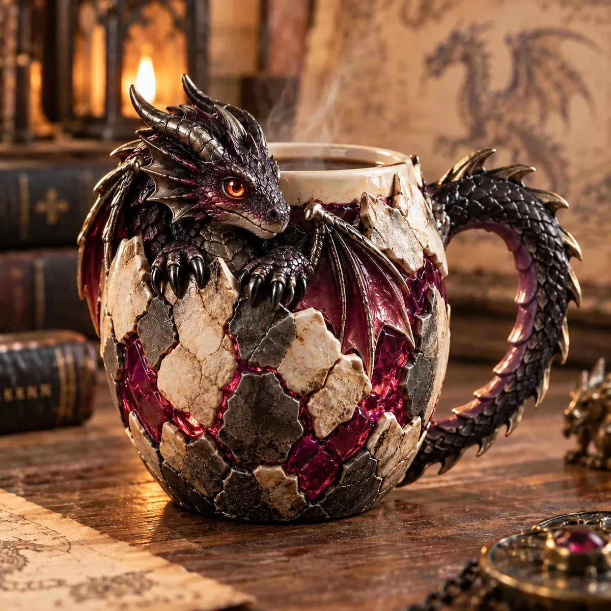 🐉✨ Dragonbound Realms™ 3D Dragon Mug Collection – 6 Fantasy Designs with Sculpted Dragon Details ☕