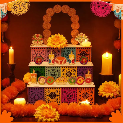 🔥🎃🏵️Day of the Dead Wooden Altar Display Set