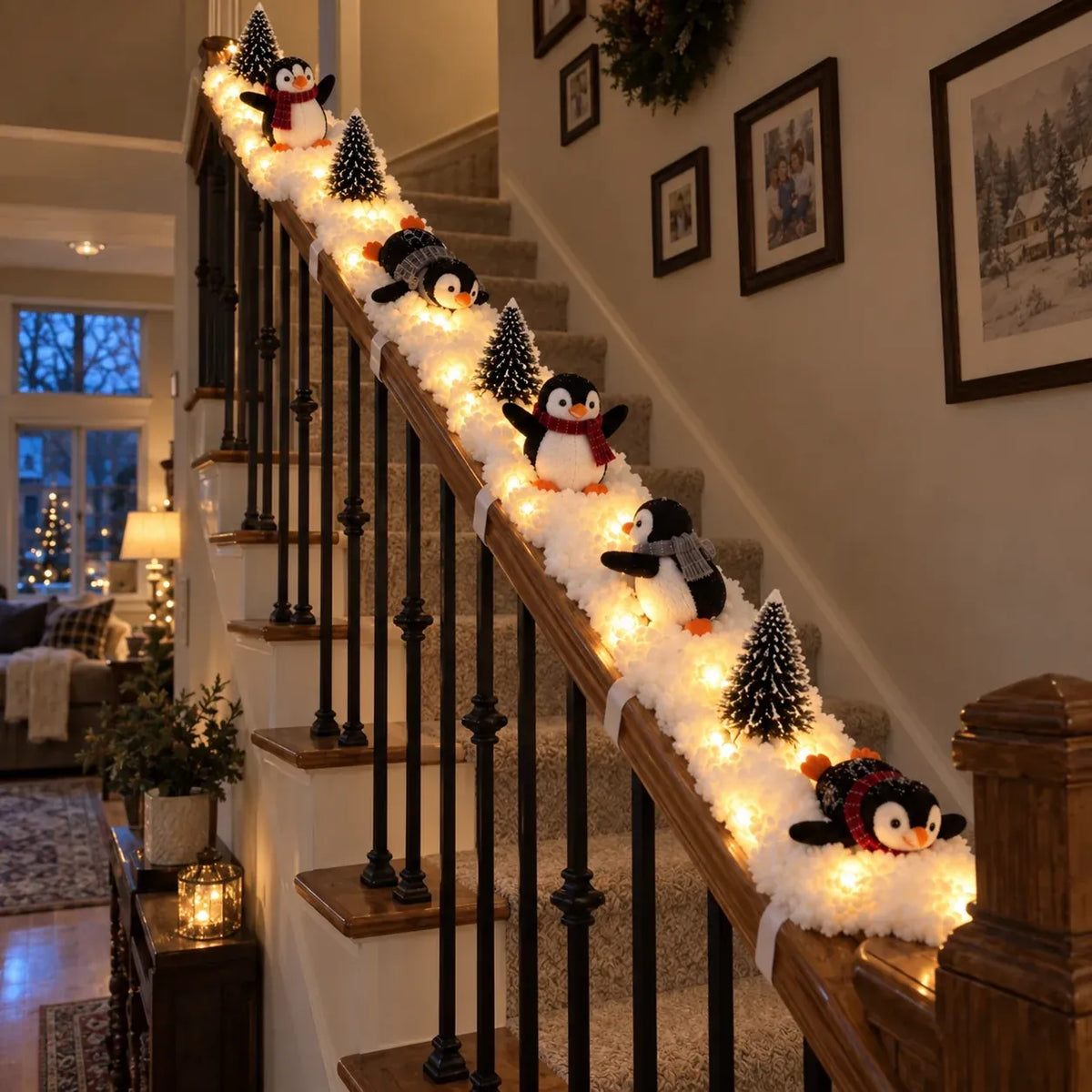 49% OFF 🐧 Penguin Christmas Stair Snow Decor | A Cozy Penguin Christmas Story ✨