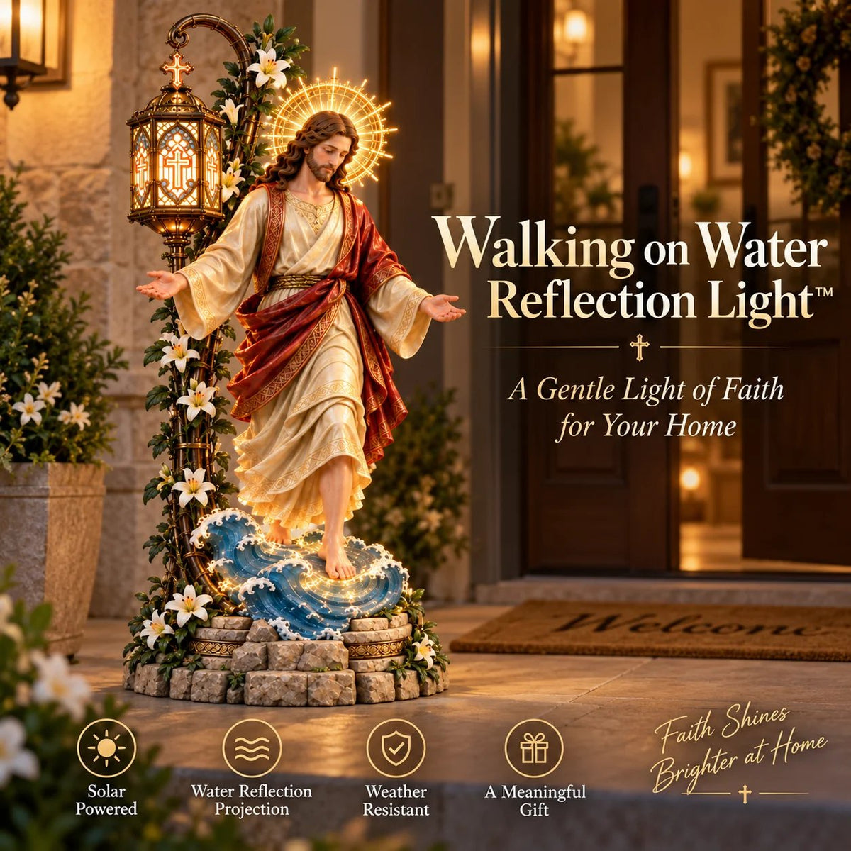 ⏰ LAST DAY 50% OFF ✝️ Jesus Walking on Water Reflection Light