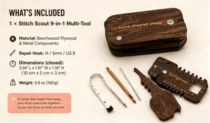 🧶 Stitch Scout 9-in-1 Multi-Tool for Knitters & Crocheters