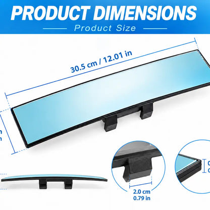 🚘 Wide Angle Rear View Mirror – 12' Anti-Glare Panoramic Clip-On Car Mirror