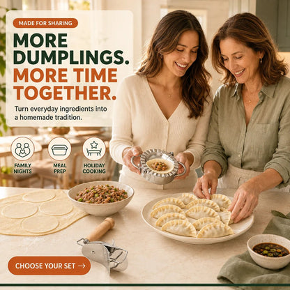 🥟 4‐in‐1 Dumpling Maker Set – Roll, Fill, Press & Seal – Stainless Steel