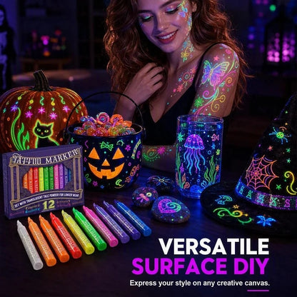 ✨ Glow Party Tattoo Pens – Neon Temporary Tattoo Markers for Parties, Festivals & Night Events 🎨🌈
